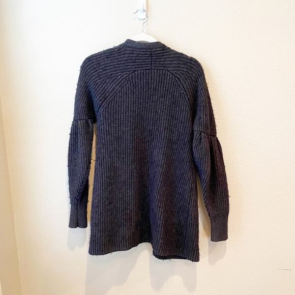 anthro knitted & knotted posie charcoal knitted cardigan sweater small - Picture 4 of 7